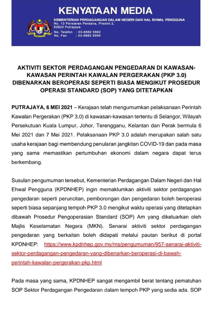 2021 kelantan tarikh pkp Malaysian movement